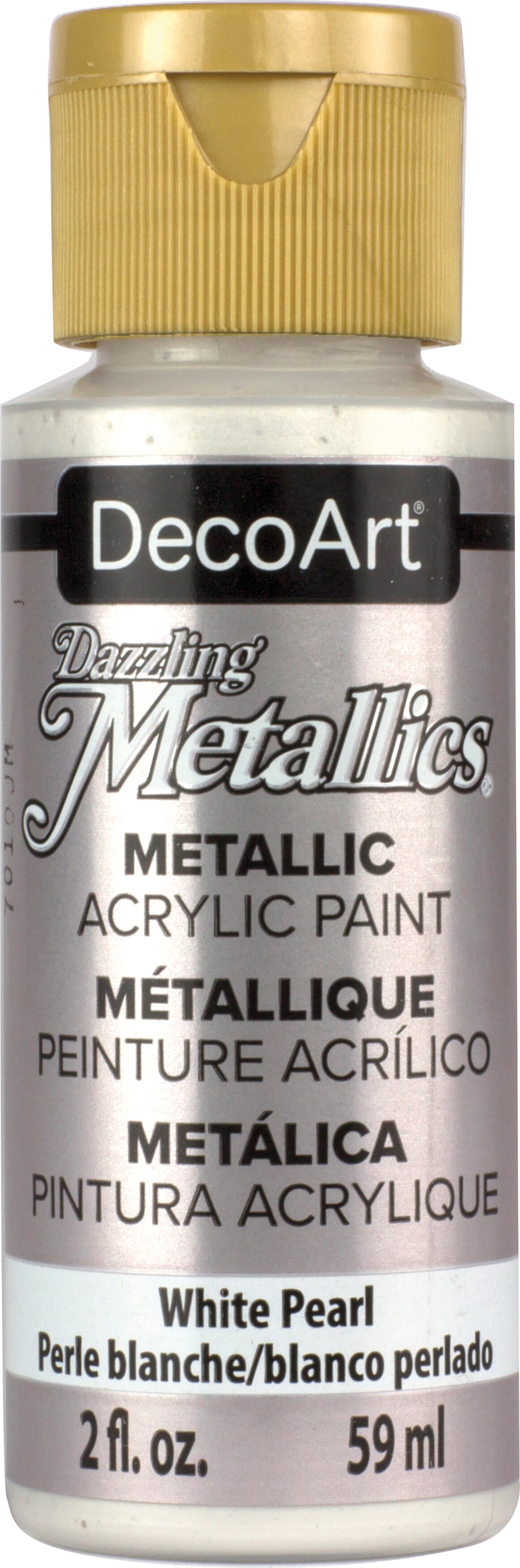 DecoArt Dazzling Metallics 2 oz. White Pearl Acrylic Paint DA117-3 - The  Home Depot