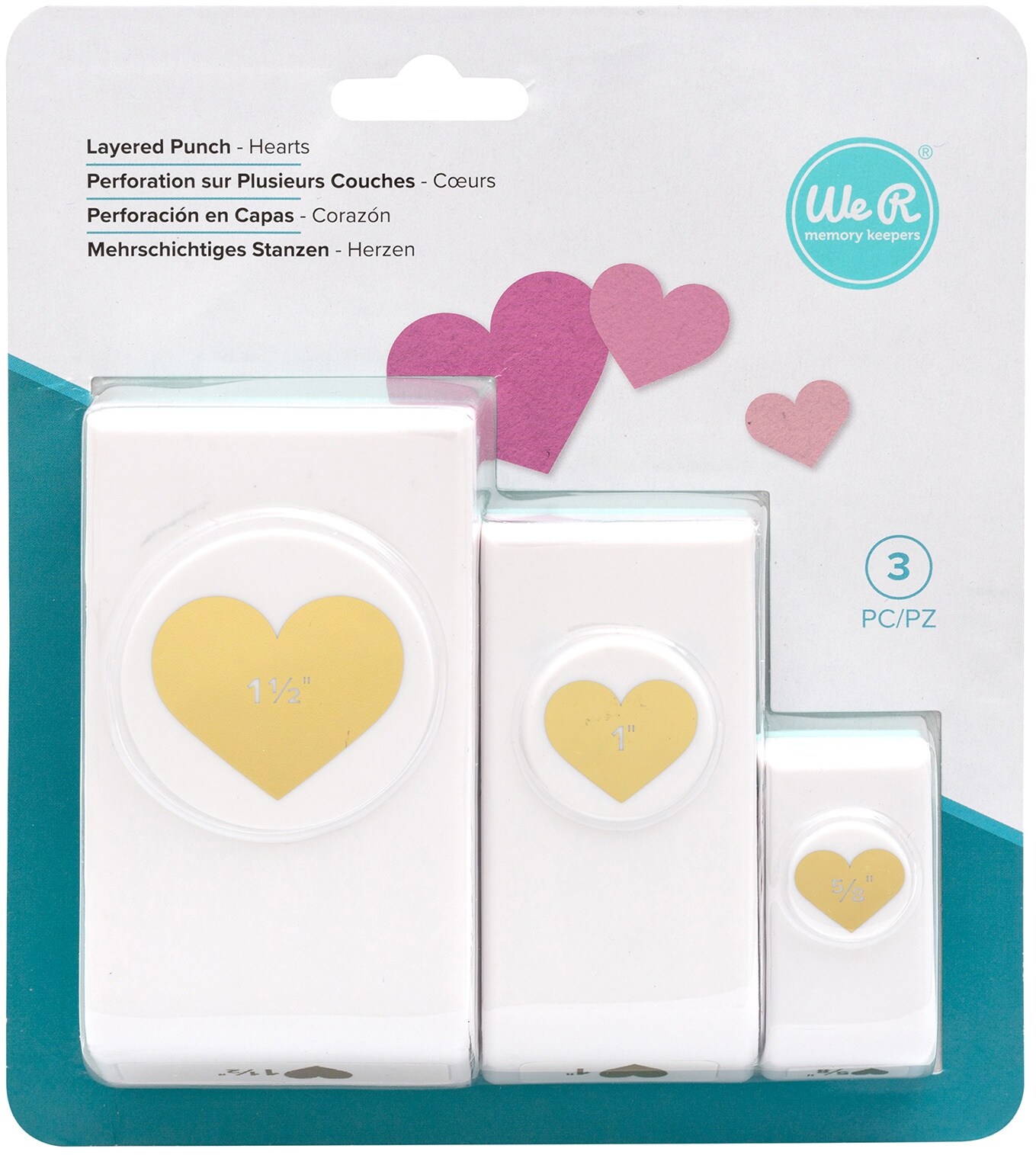 We R Layering Punches 3/Pkg-Hearts
