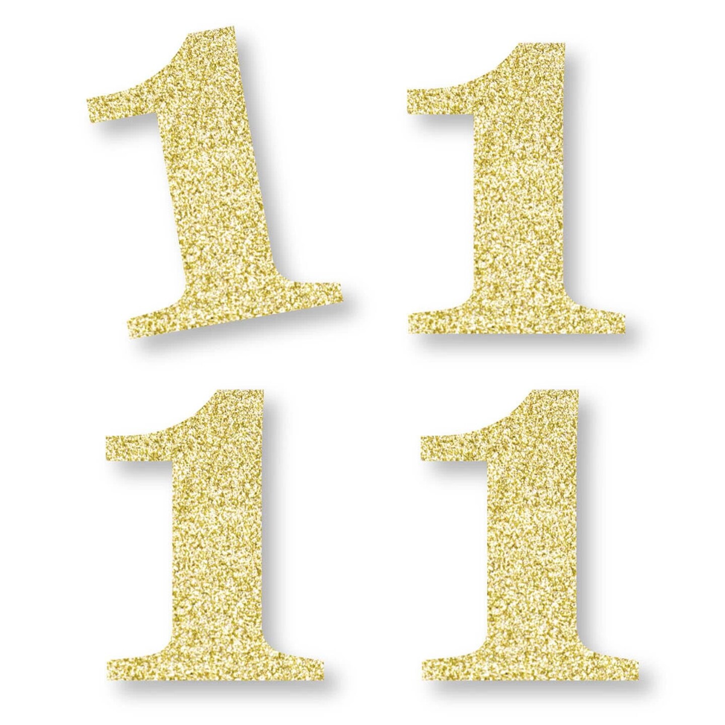 Big Dot of Happiness Gold Glitter 1 - No-Mess Real Gold Glitter Cut-Out Numbers - 1st Birthday Party Confetti - Set of 24