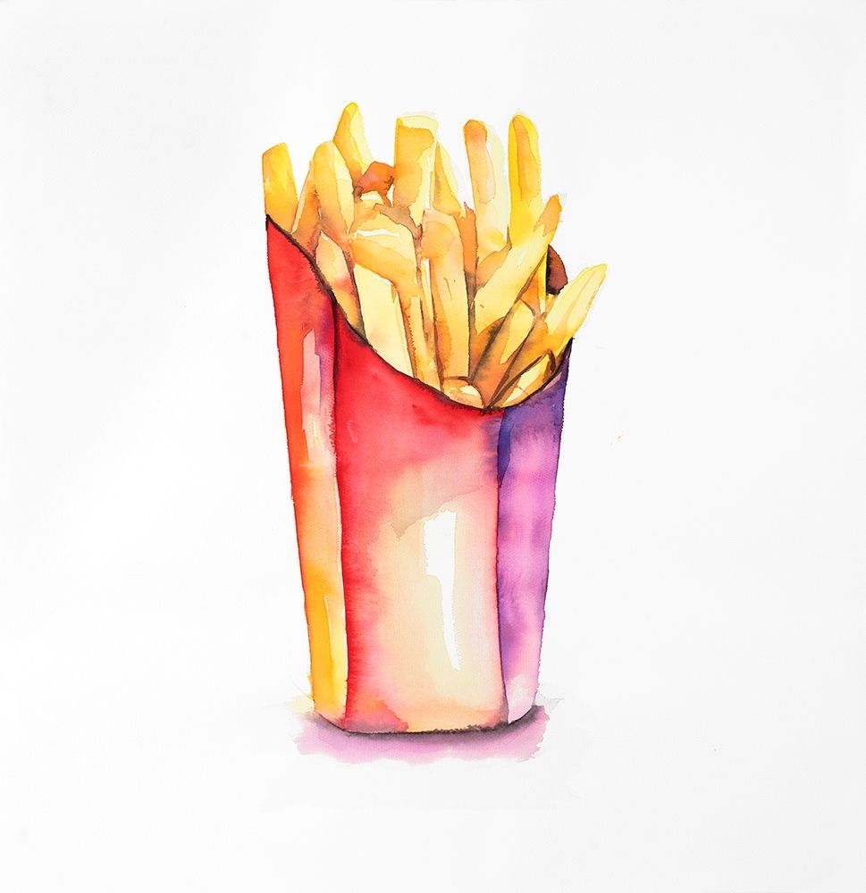 Watercolor French Fries Poster Print by Atelier B Art Studio - Item # VARPDXBEGGAS96