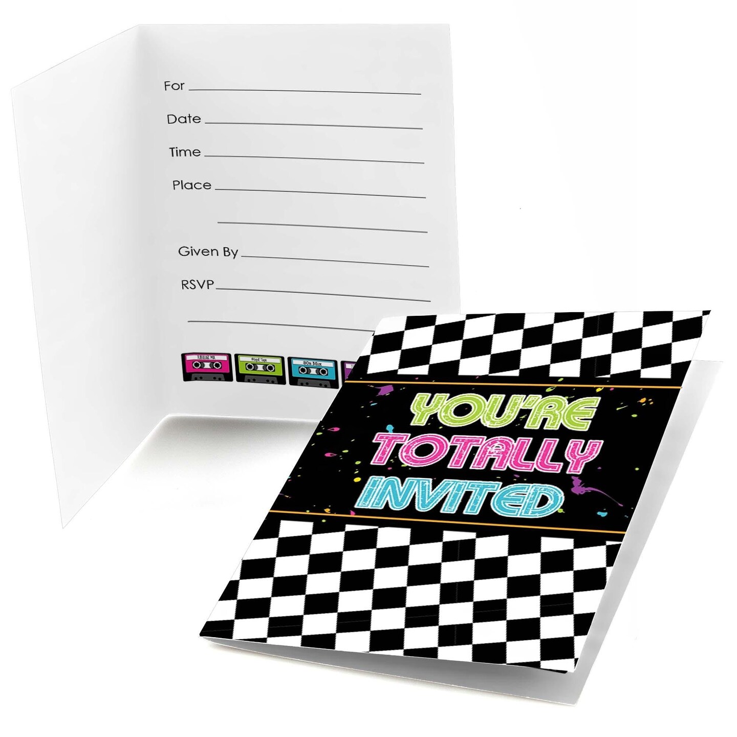 Big Dot of Happiness 80's Retro - Fill In Totally 1980s Party Invitations (8 count)