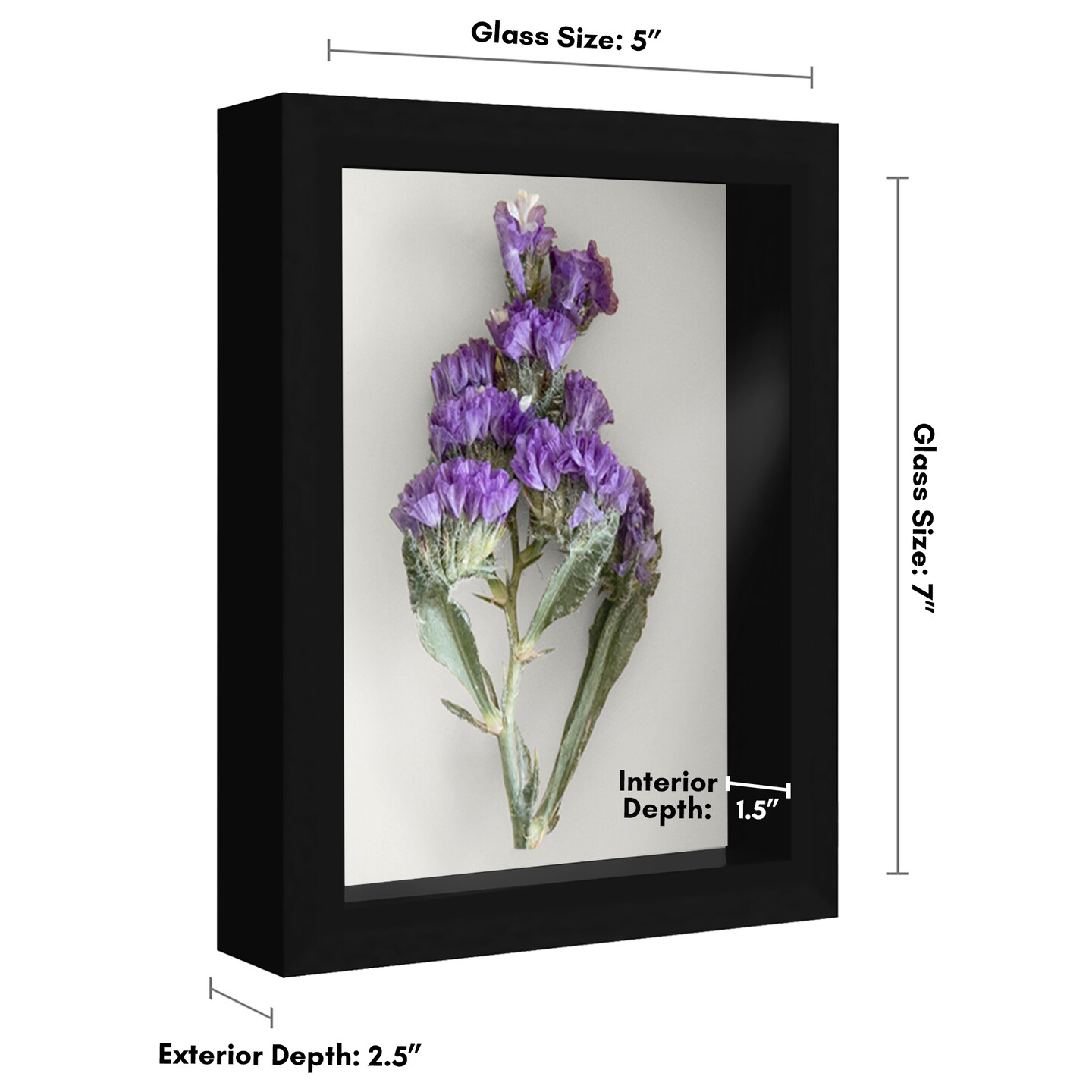 Americanflat Shadow Box Frame - 1.5 Interior Depth for Memorabilia - Display Case for Showcasing Souvenirs, Awards, and Medals - Shatter Resistant Glass - Hanging Hardware