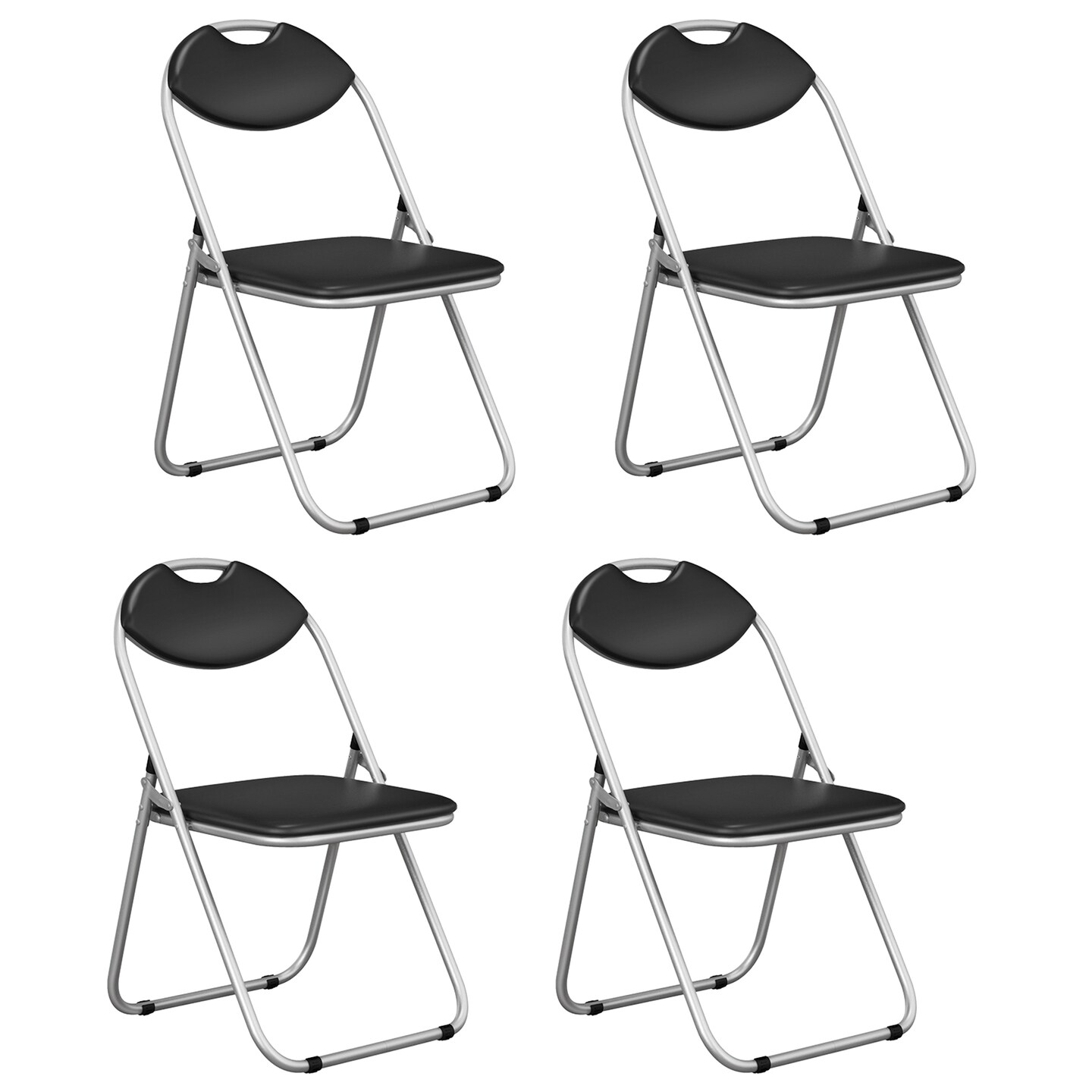 Costway 2/4 PCS U Shape Folding Chairs Furniture Home Outdoor Picnic Portable Black