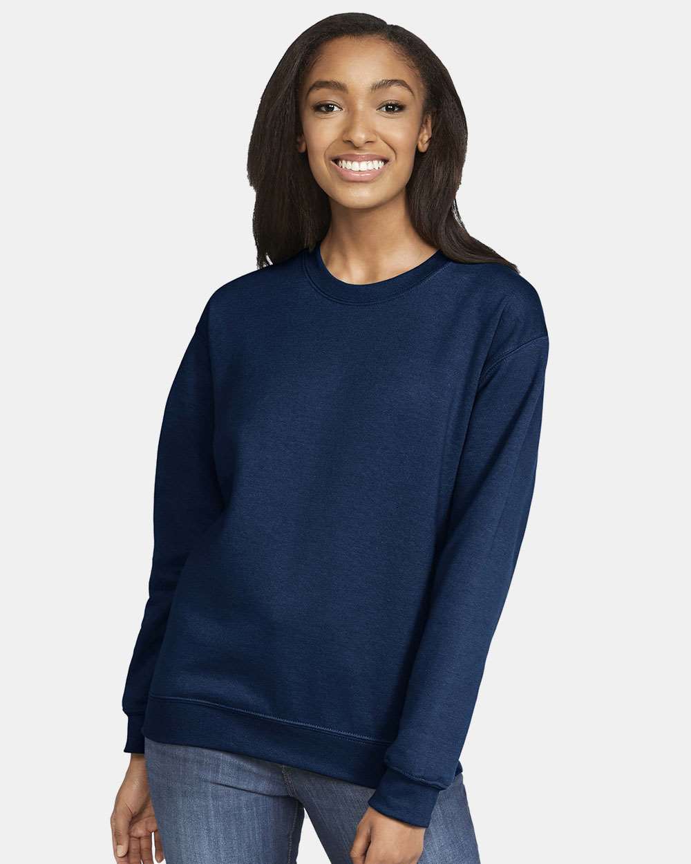 GILDAN&#xAE; Softstyle Midweight Crewneck Long Sleeve Sweatshirt