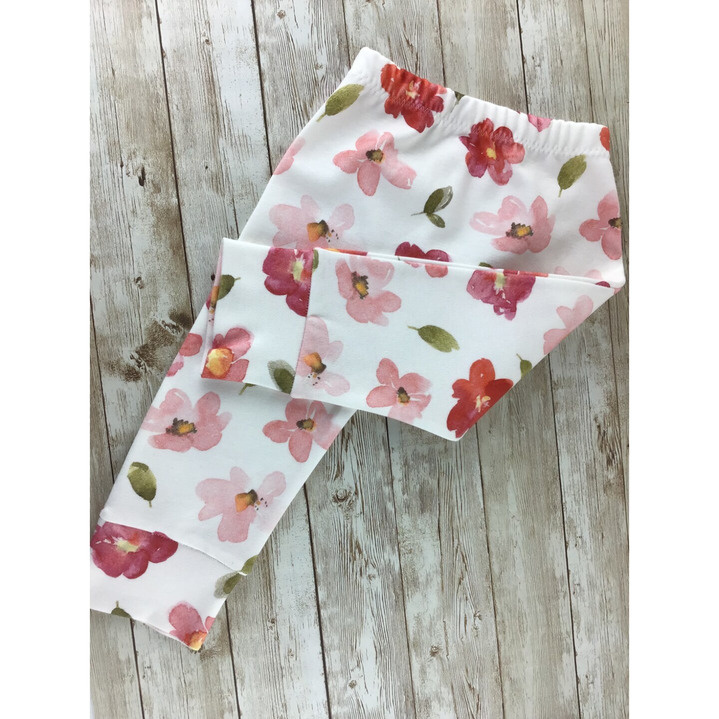 Polarn O. Pyret Baby Ruffle Floral Leggings, White at John Lewis & Partners