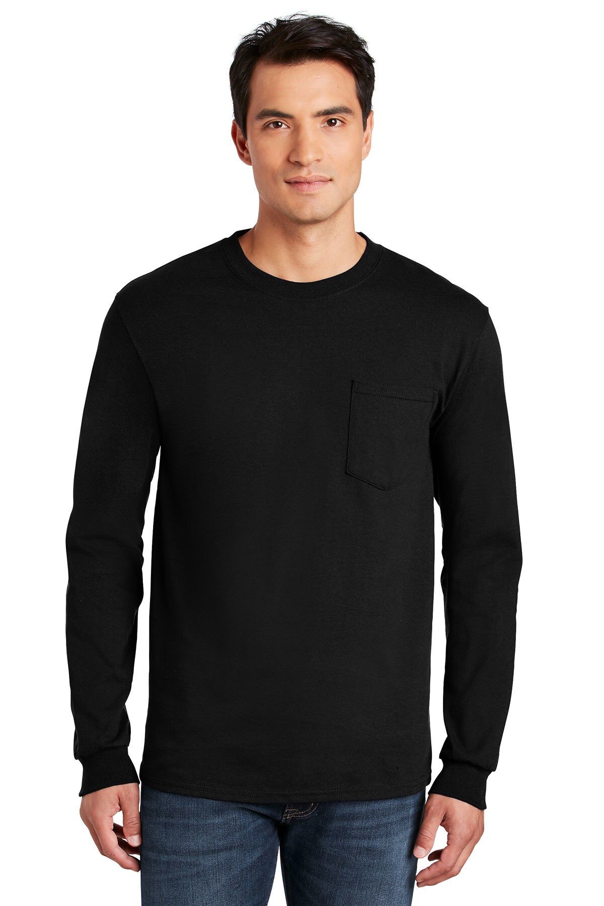 Gildan&#xAE; Crewneck Ultra Cotton Long Sleeve Pocket T-Shirt