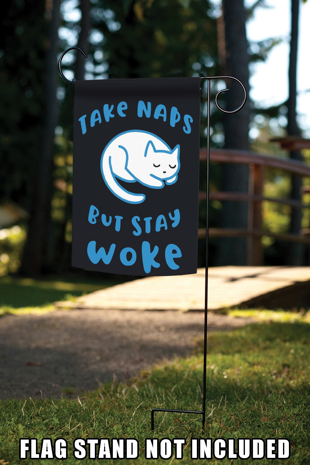 Woke Cat Decorative Funny Double Sided Flag