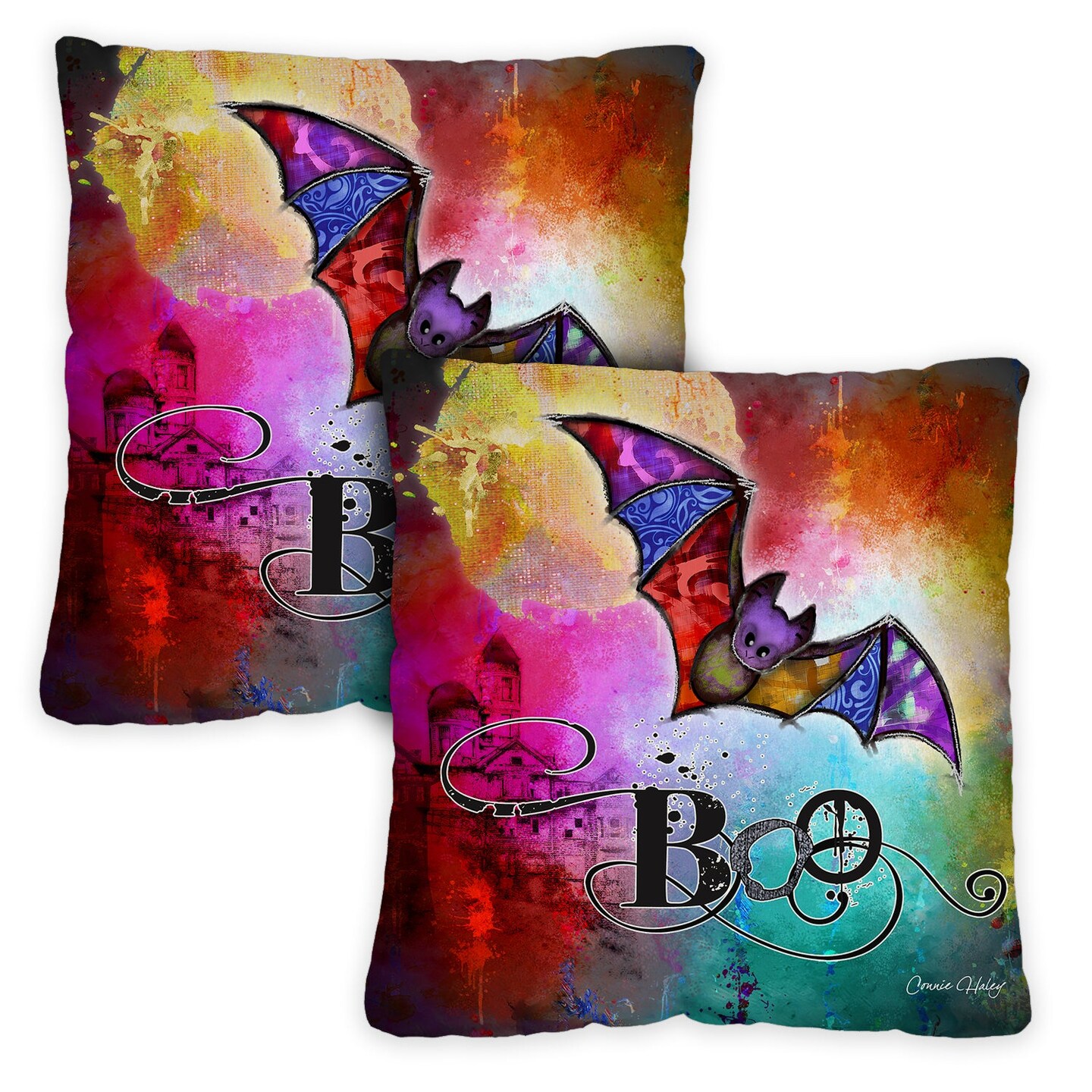 Halloween Pillow Cover Halloween BOO Pillow Pink Halloween 