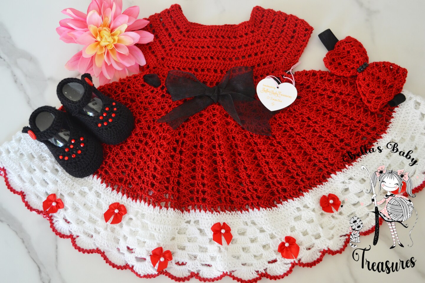 New-born 0-3 months dress Baby Girl Dress Crochet Pattern Handmade Frock  Shoes | eBay