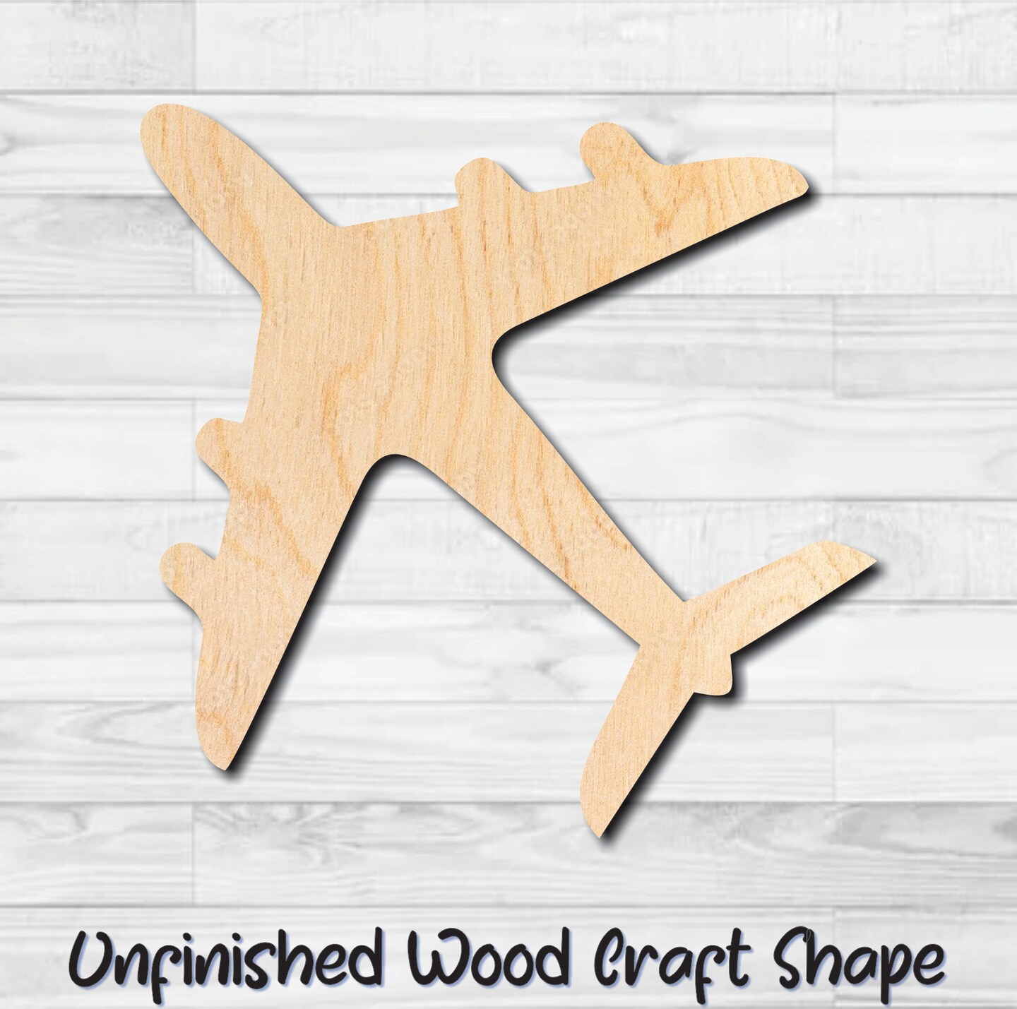 Airplane Plane Jet Unfinished Wood Shape Blank Laser Engraved Cut Out ...