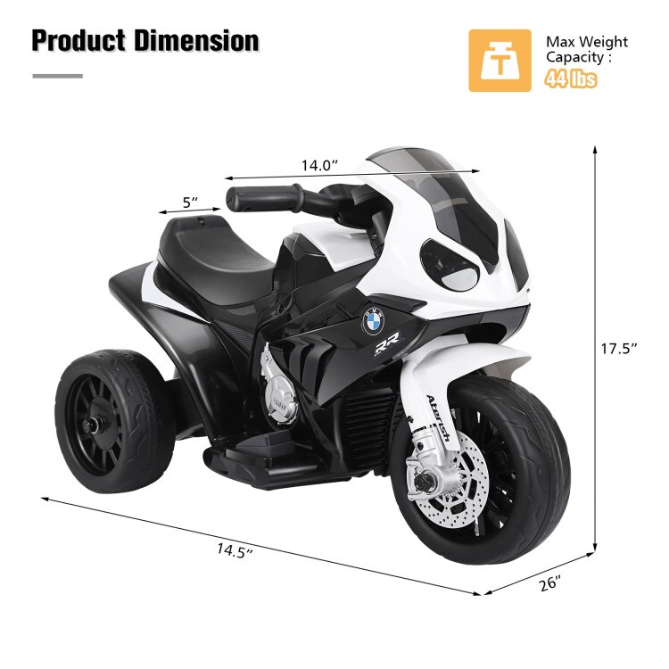 6V Kids 3 Wheels Riding Electric Motorcycle with Music and Headlights Perfect for Birthday or Christmas