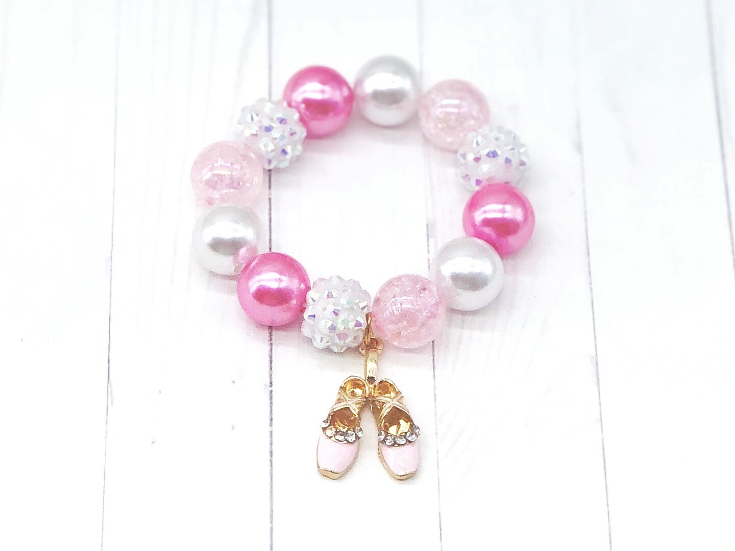 Personalized Kids Bracelet, Custom Beaded Charm Bracelet, Dance Bracelet,  Toddler Bracelet, Little Girl Bracelet, Ballet Bracelet