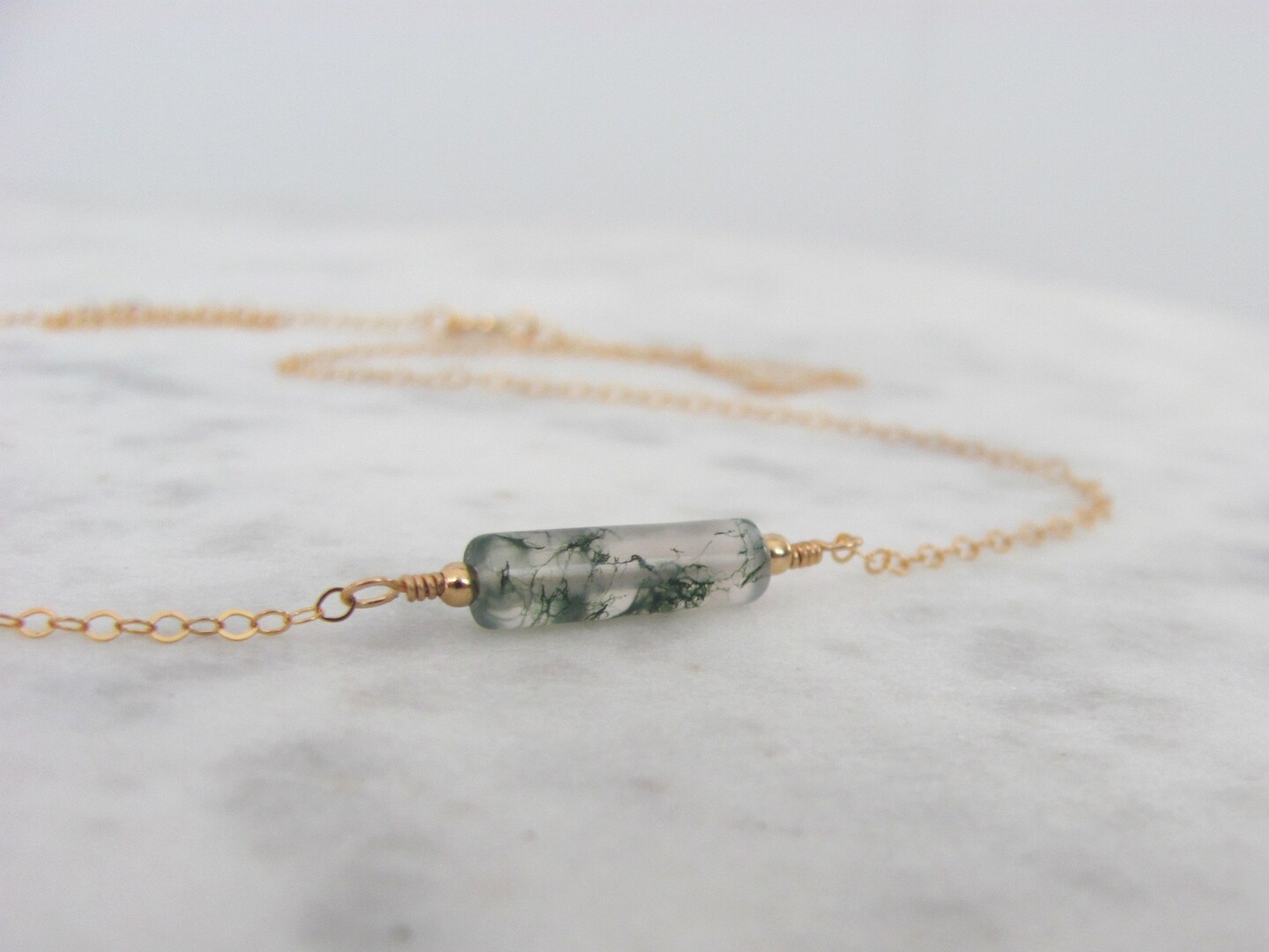 Moss Agate Necklace in 14K Gold Filled or 925 Sterling Silver product 3