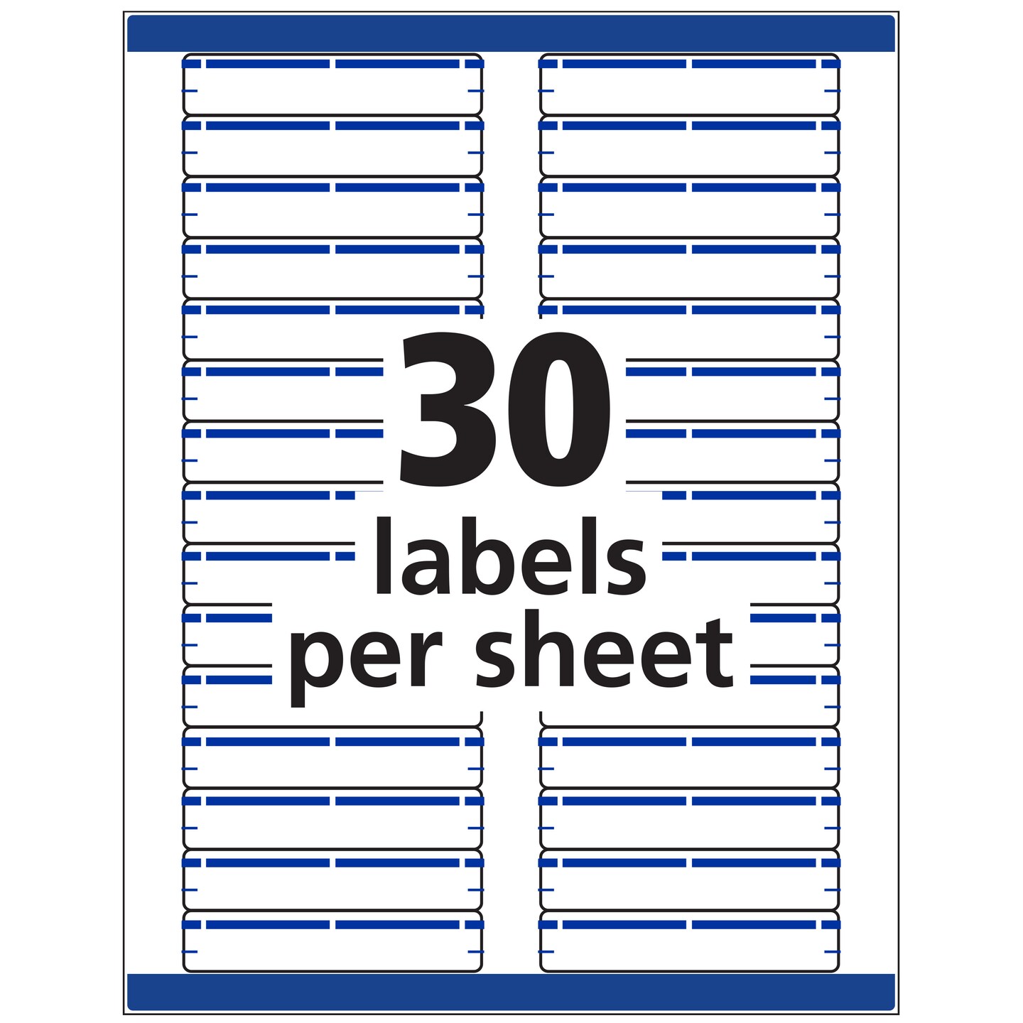 Avery TrueBlock File Folder Labels, 2/3" x 3-7/16", 1,500 Printable Labels, White/Blue (5766)