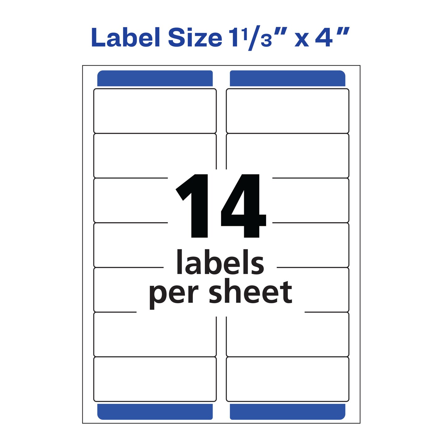 Avery Easy Peel Printable Address Labels with Sure Feed, 1-1/3&#x22; x 4&#x22;, White, 1,400 Blank Mailing Labels for Laser Printers (5162) - 5 Pack