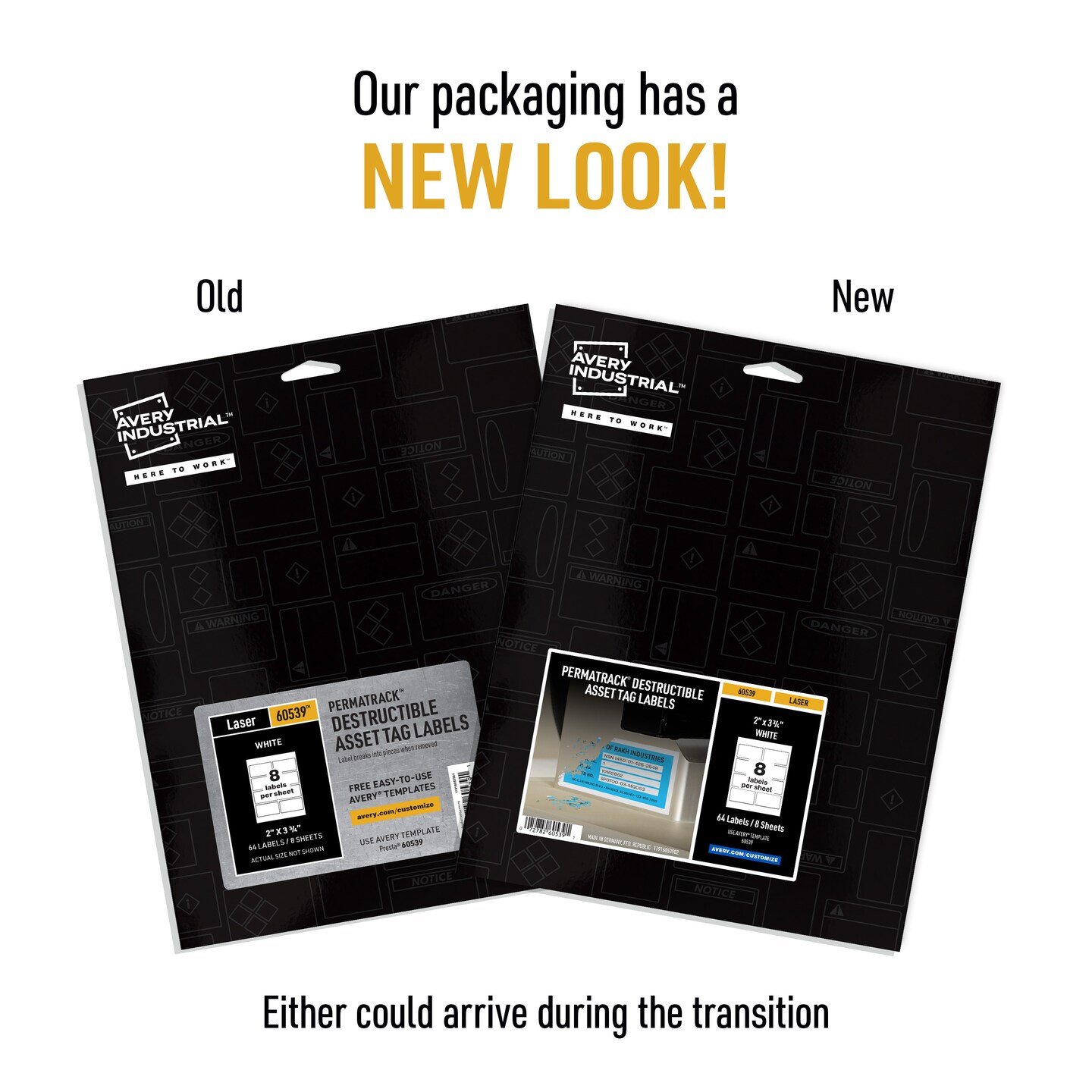 Avery PermaTrack Destructible Asset Tag Labels, 2&#x22; x 3-3/4&#x22;, 64 Asset Tags (60539)