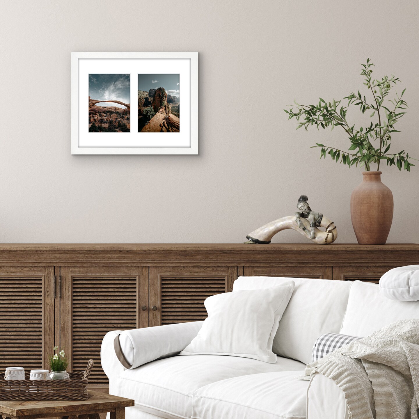Americanflat 11x14 Collage Picture Frame - Displays Two 5x7 Photos at Once - Family Photo Collage Frame - Shatter Resistant Glass - Hanging Hardware for Horizontal or Vertical Display