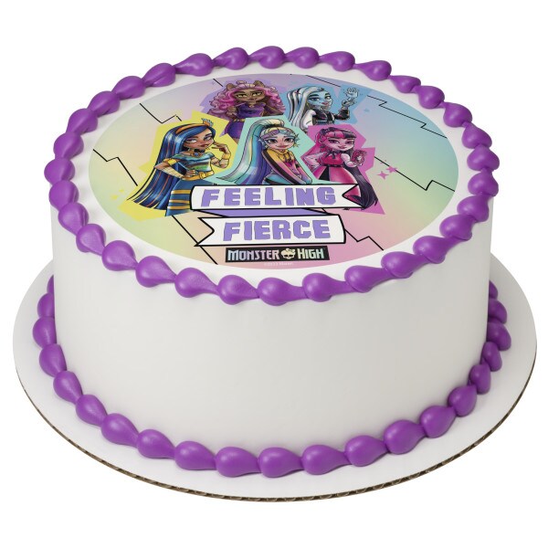Monster High™ Feeling Fierce Edible Cake Topper Image - 7.5" Round