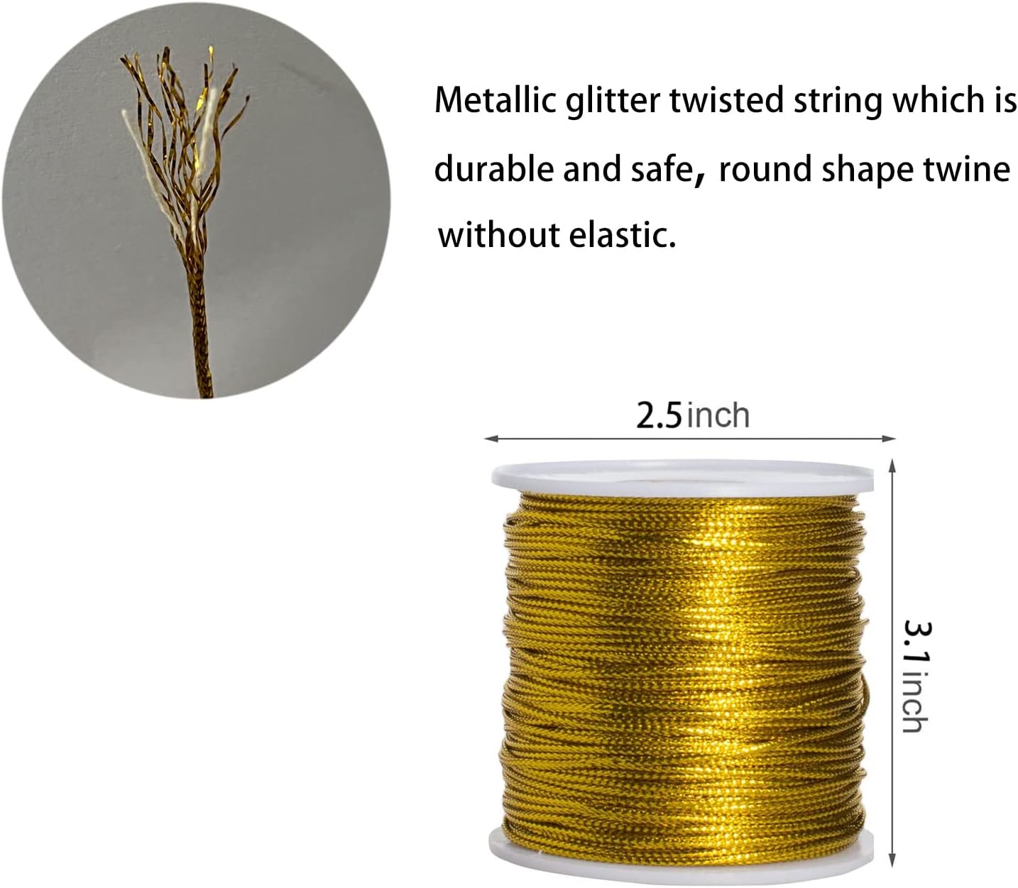 109 Yards Decorative Metallic Bakers Twine, Gold String Decorative Craft Making Cord for DIY Crafting Presents(Gold)