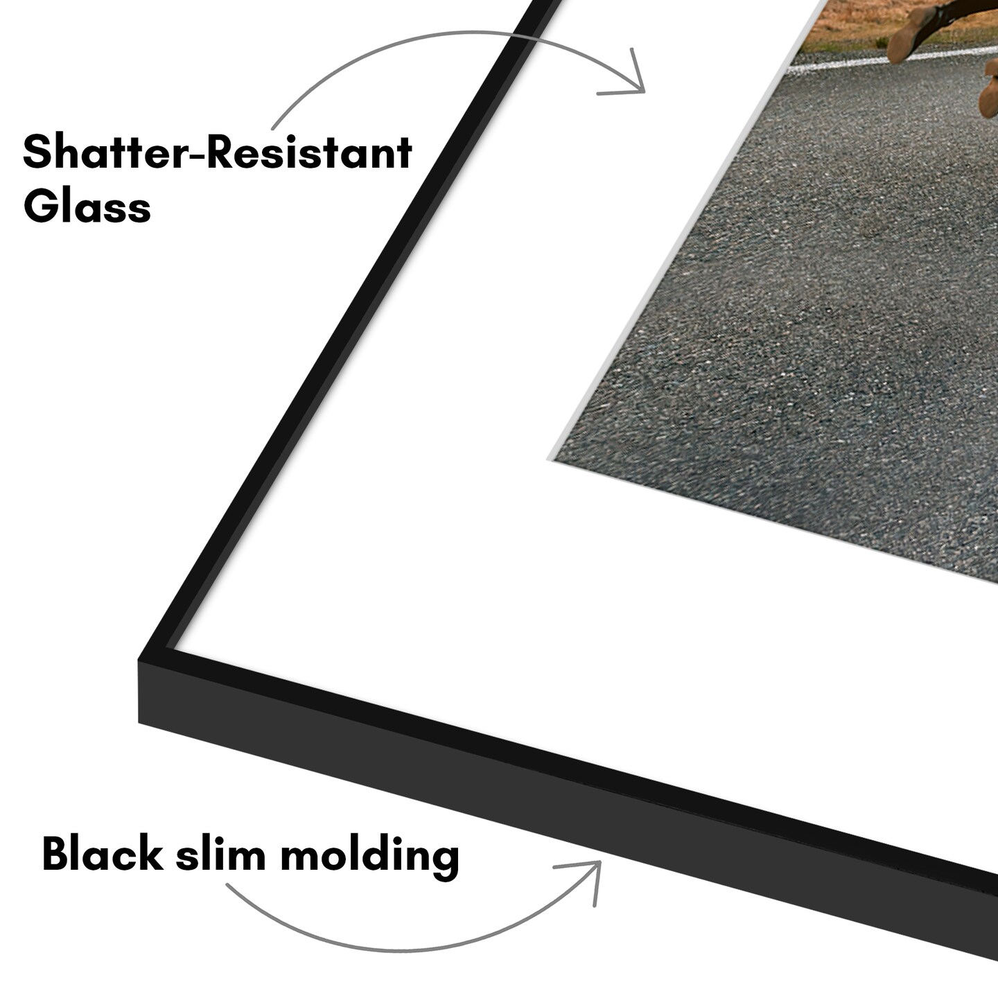 Americanflat 16x20 Front Loading Picture Frames - Set of 2 - 11x14 with Mat or 16x20 without Mat - Slim Photo Frame - Thin Border Photo Frame - Shatter Resistant Glass - Hanging Hardware - Black