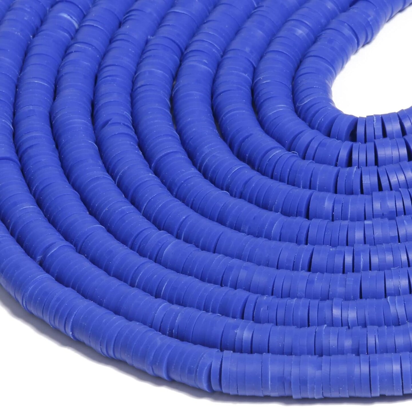 3600 pcs Royal Blue Clay Beads for Bracelets Making, 10 Strands Flat Round Polymer Clay Beads 6mm Spacer Heishi Beads for Jewelry Making Earring Necklace