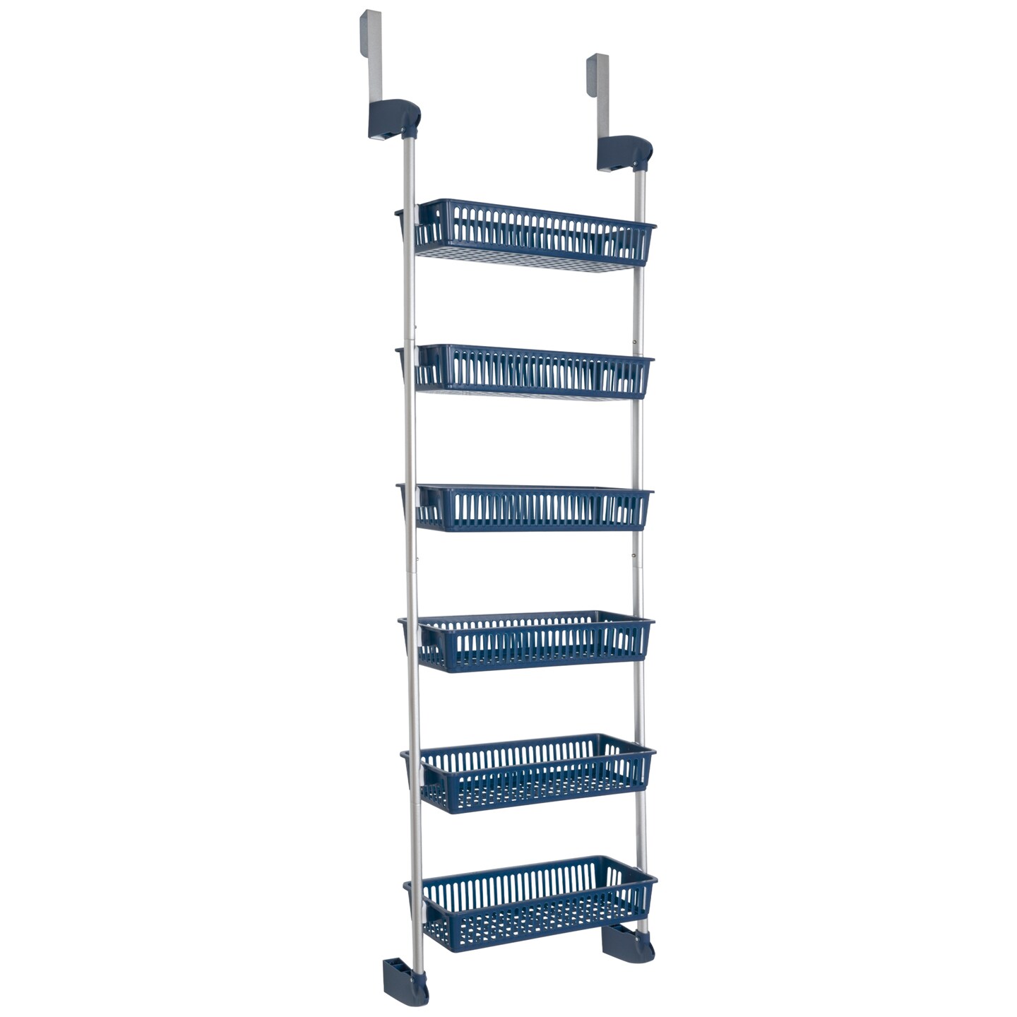 Smart Design 6-Tier Over-The-Door Hanging Pantry Organizer with 6 Full Baskets - Blue