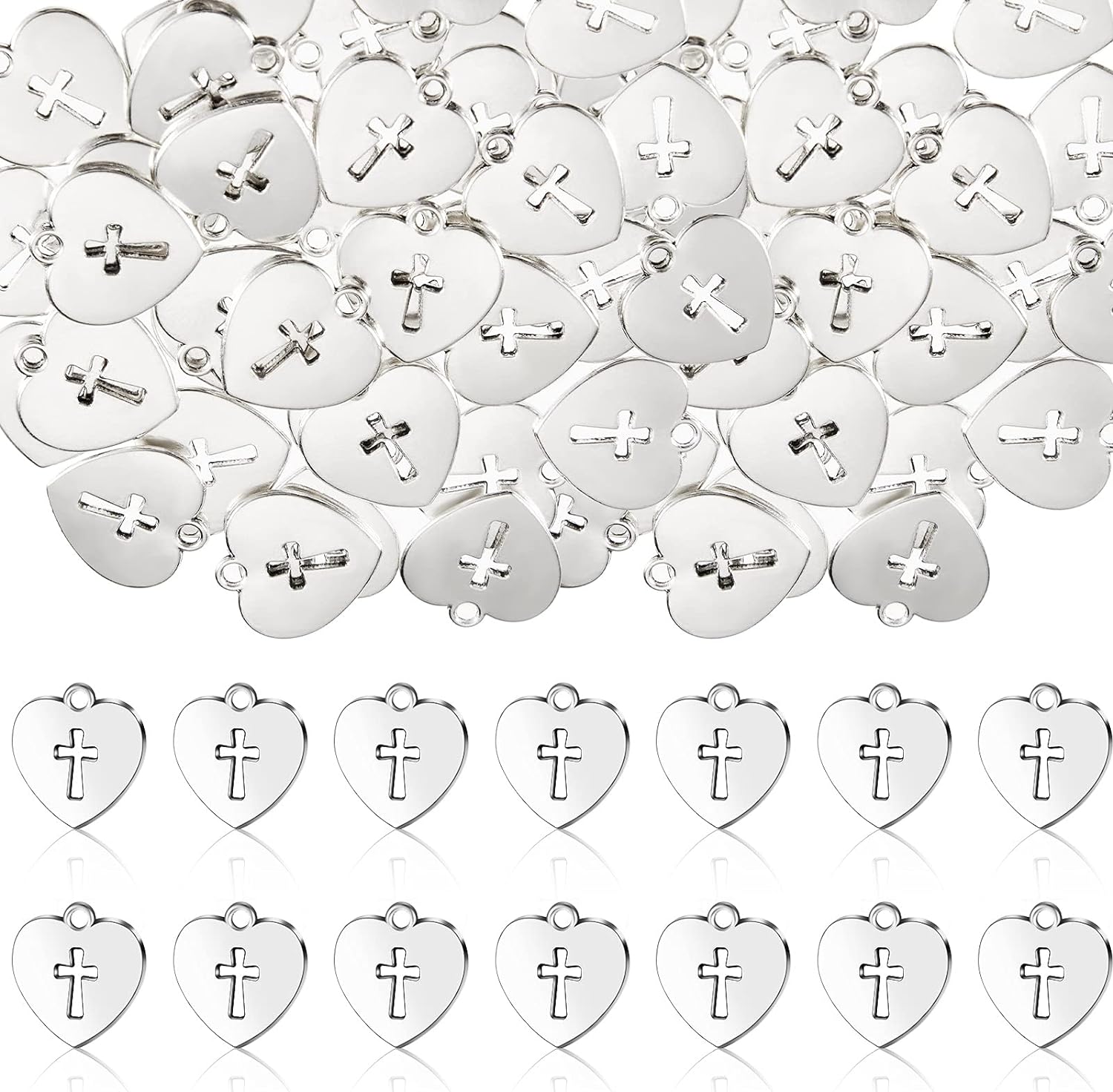 Cross Charm Bracelet, Stainless Steel