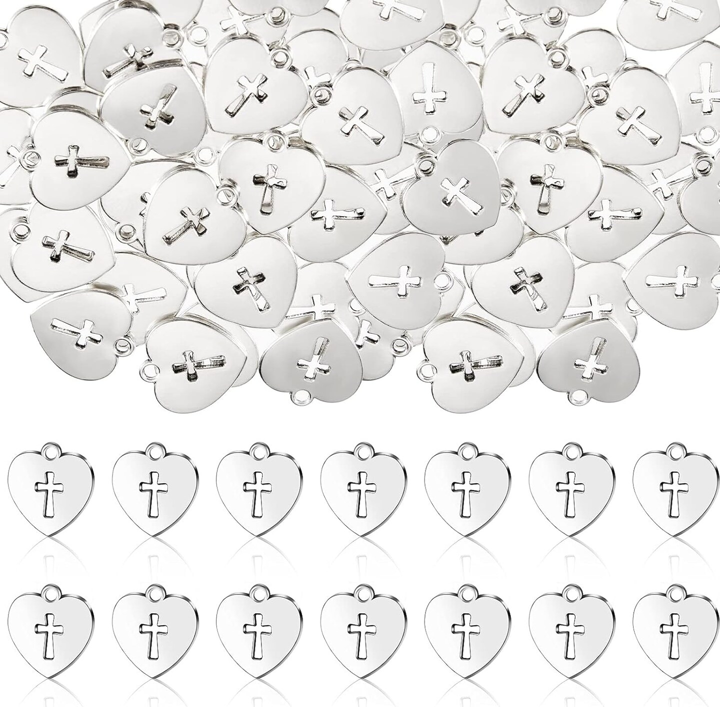 Cross Charm Bracelet, Stainless Steel