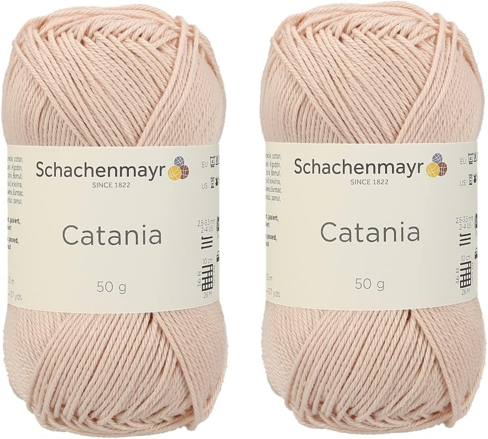[ Set of 2 Skeins ] SMC Catania Originals 100% Mercerized Cotton Yarn, Total 3.52 Oz. Each 1.76 Oz (50G) / 136 Yrds (125 M) Amigurumi Yarn Fine-Sport 2 (106 White)