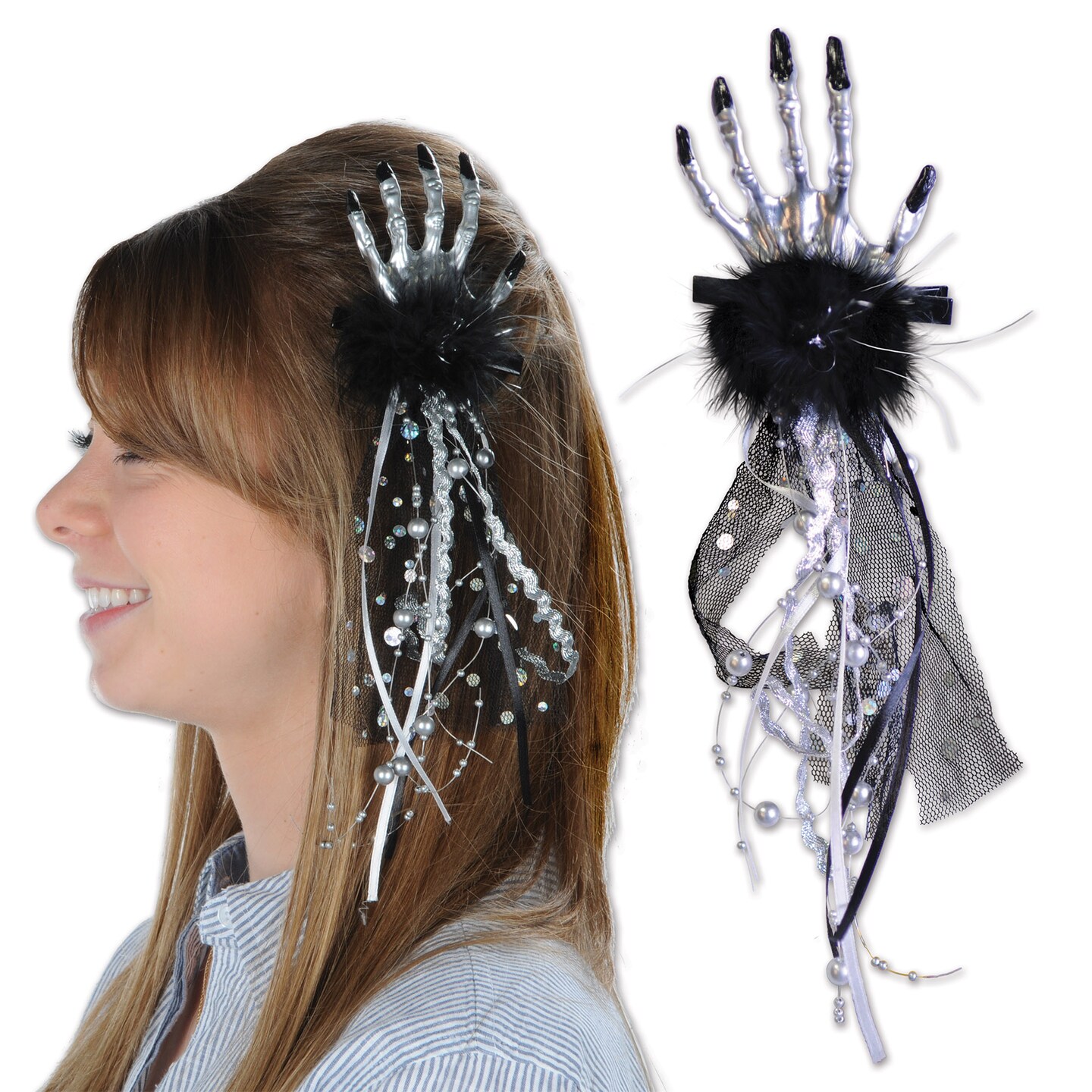 Beistle - Skeleton Hand Hair Clip - 12 Pack