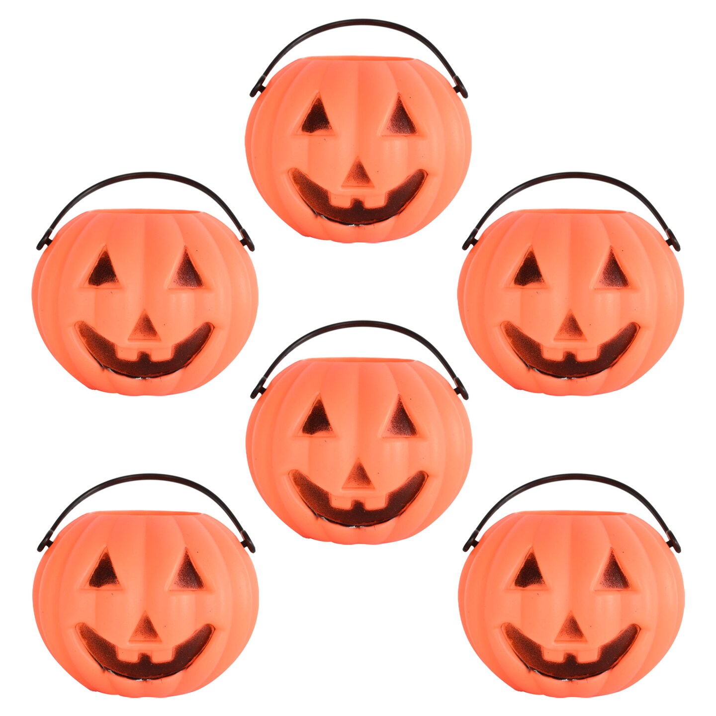 Beistle - Plastic Miniature Pumpkin Buckets - 3" x 2¾" - 12 Pack