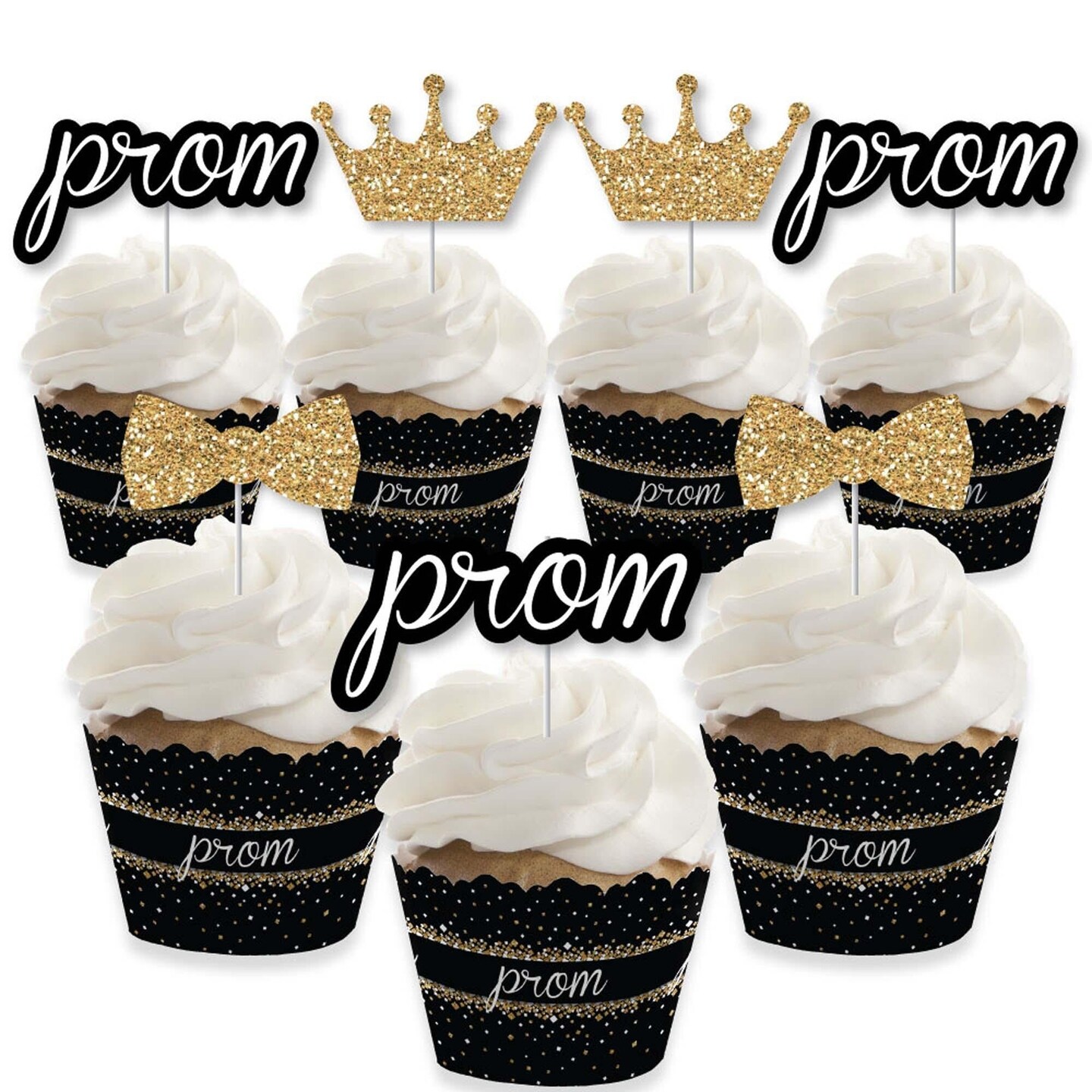 Big Dot of Happiness Prom Cupcake Decoration Prom Night Party Cupcake Wrappers and Treat