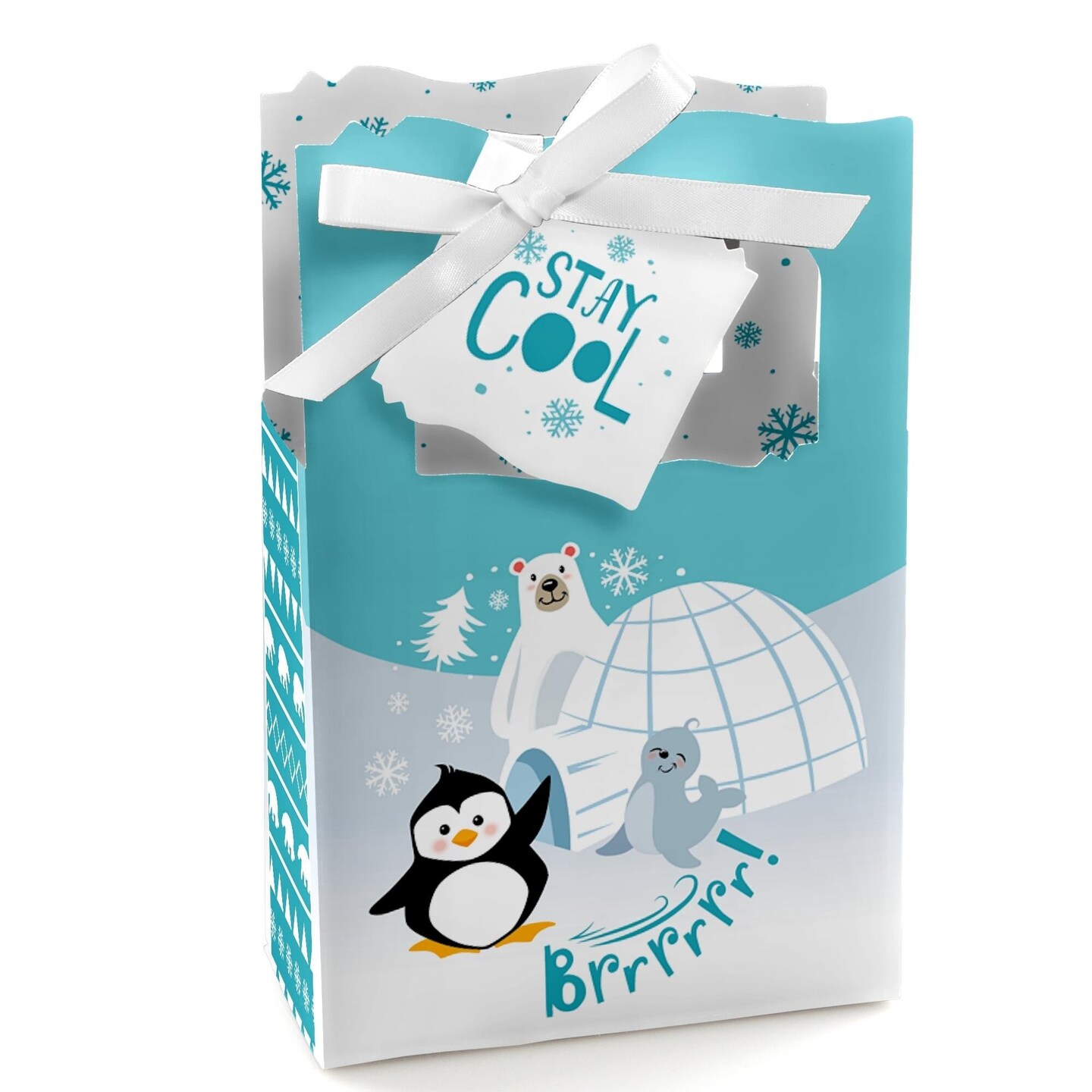 Big Dot of Happiness Arctic Polar Animals - Winter Baby Shower or Birthday  Party Favor Boxes - Set of 12