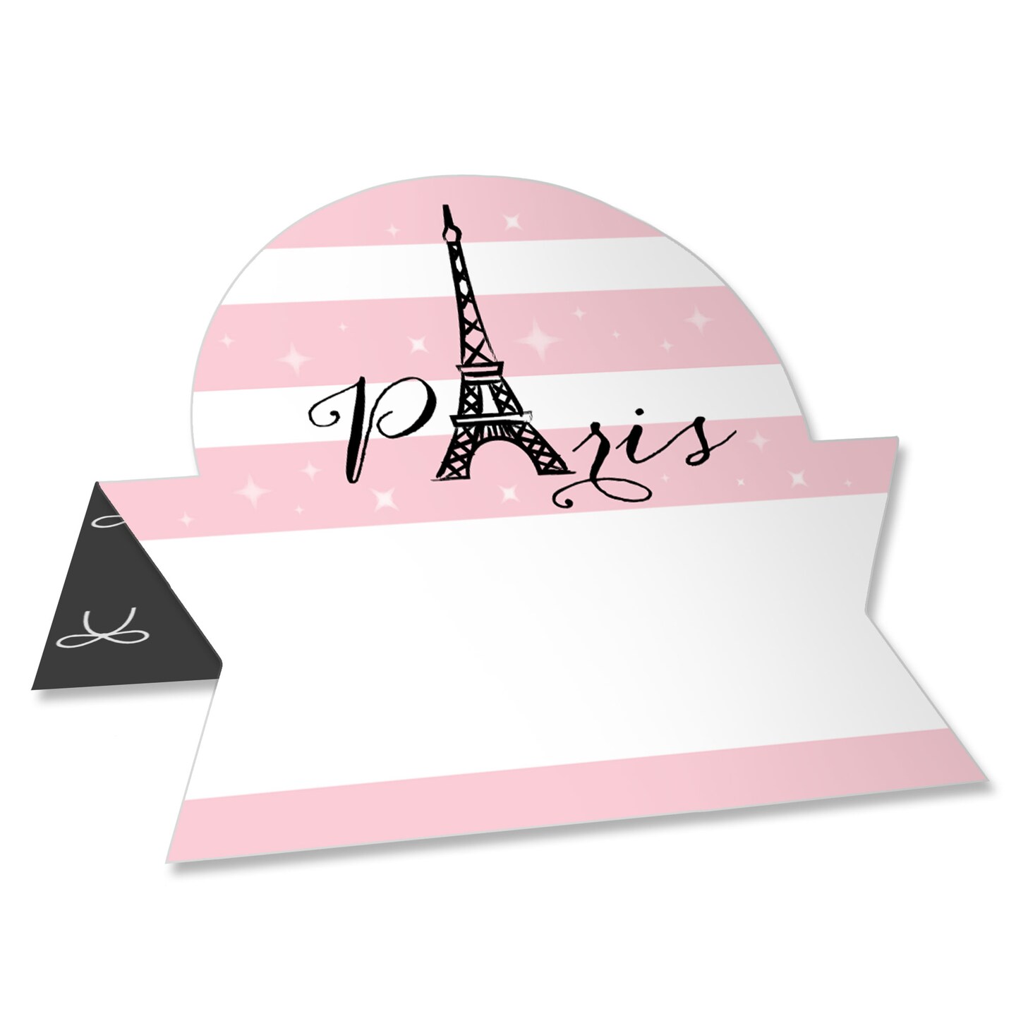 Big Dot of Happiness Paris, Ooh La La - Paris Themed Baby Shower or Birthday Party Tent Buffet Card - Table Setting Name Place Cards - Set of 24