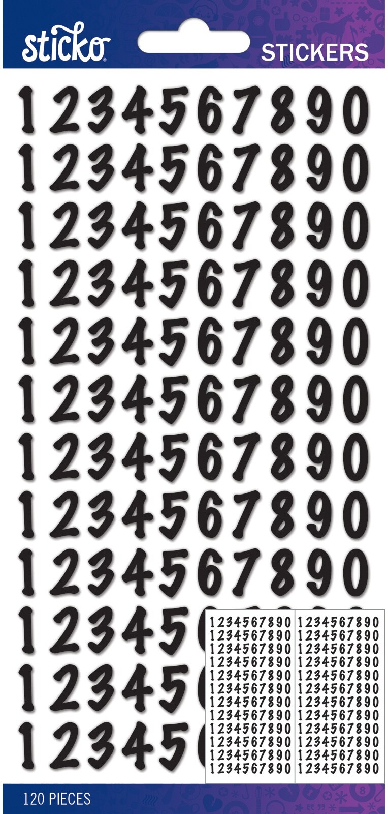 Sticko Alphabet Stickers-Black Dot Numbers Small