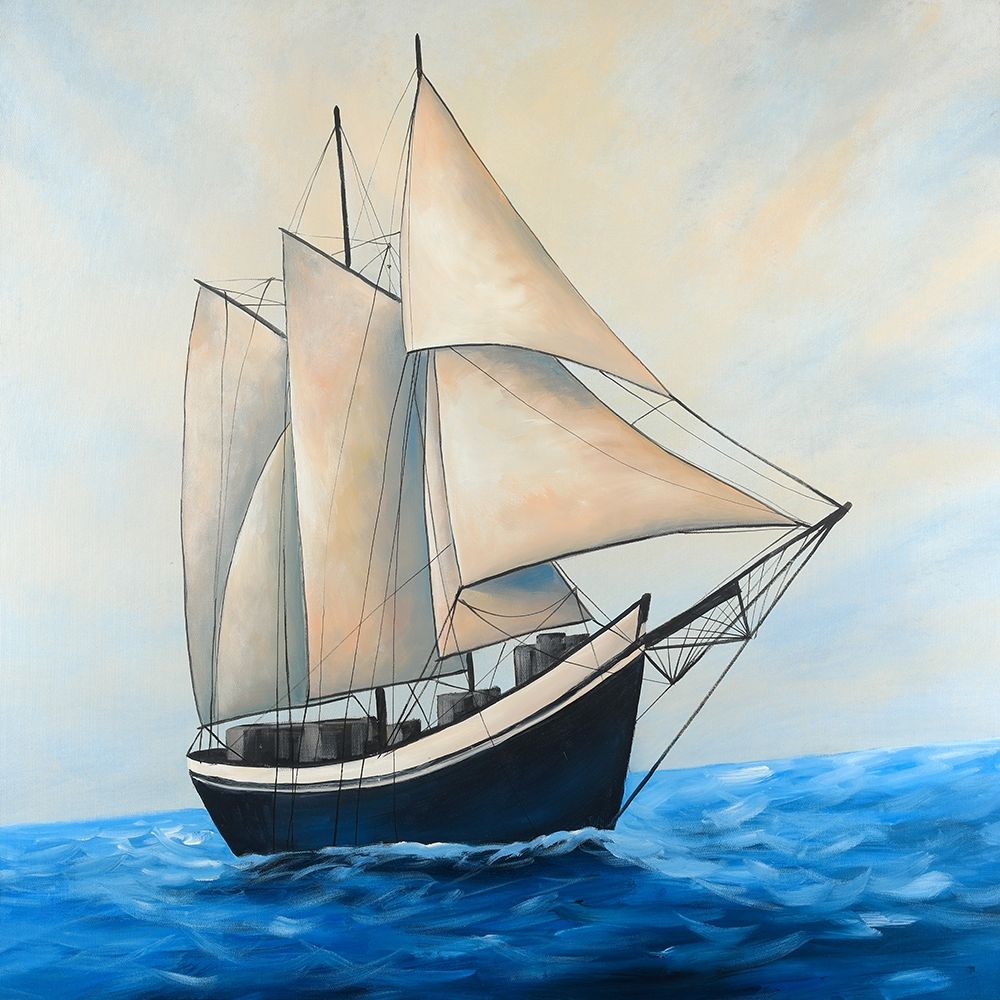 Ship Gently Sailing By A Sunny Day Poster Print by Atelier B Art Studio - Item # VARPDXBEGCOA92