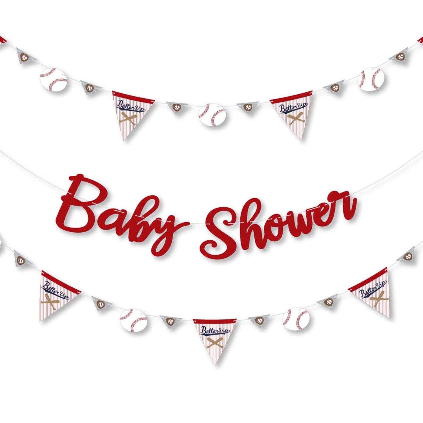 Big Dot of Happiness Batter Up Baseball Baby Shower Letter Banner Decoration 36 Banner