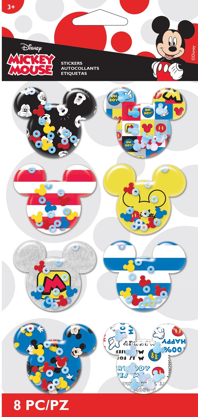 EK Disney Shaker Stickers 8/Pkg-Mickey Ears