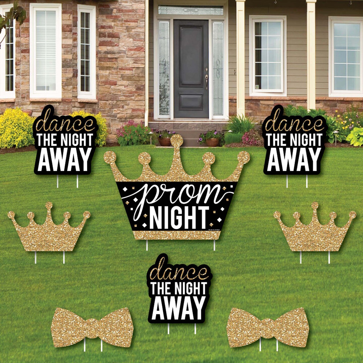 Big Dot of Happiness Prom - Yard Sign and Outdoor Lawn Decorations - Prom Night Party Yard Signs - Set of 8