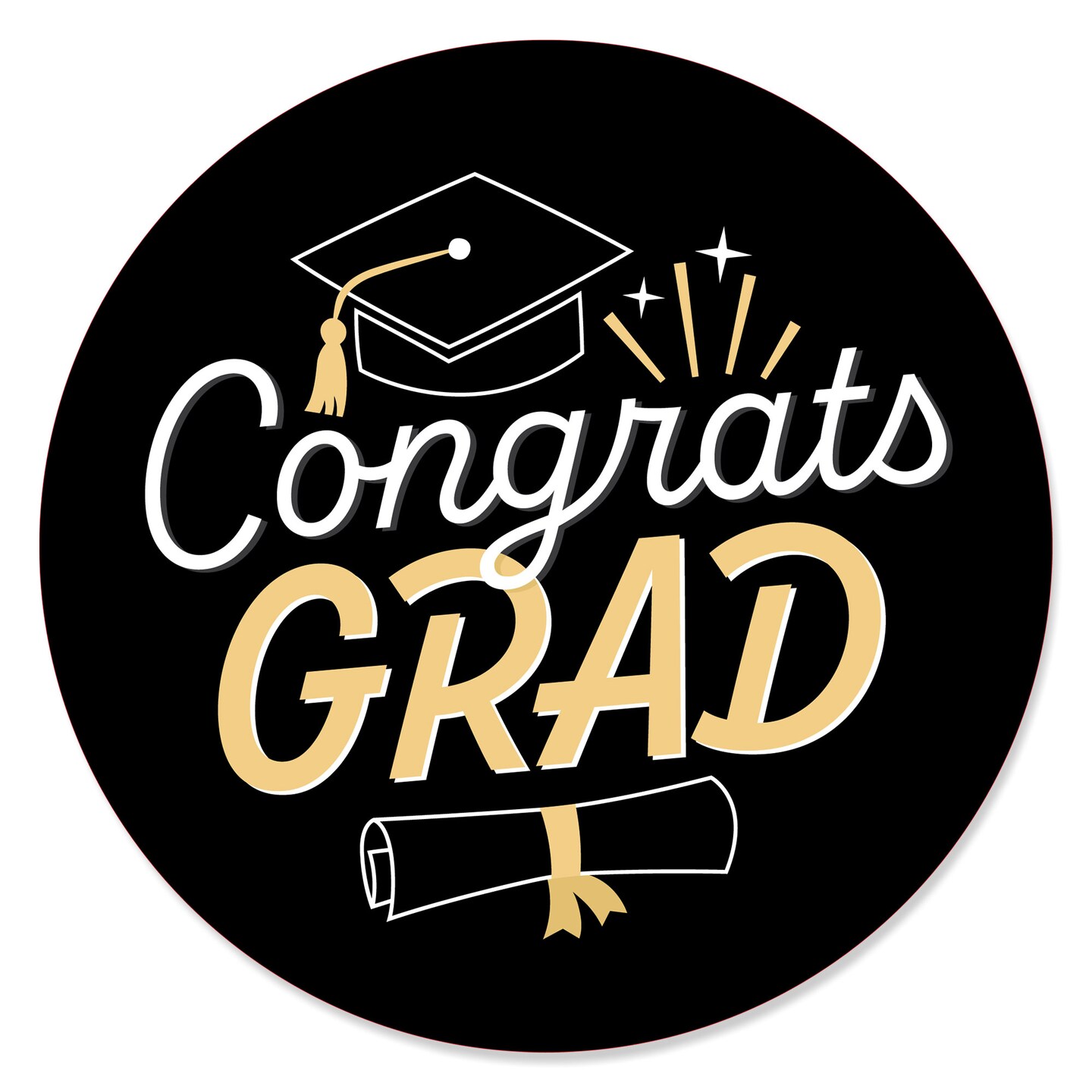 Big Dot of Happiness Goodbye High School, Hello College - Graduation Party Circle Sticker Labels - 24 Count