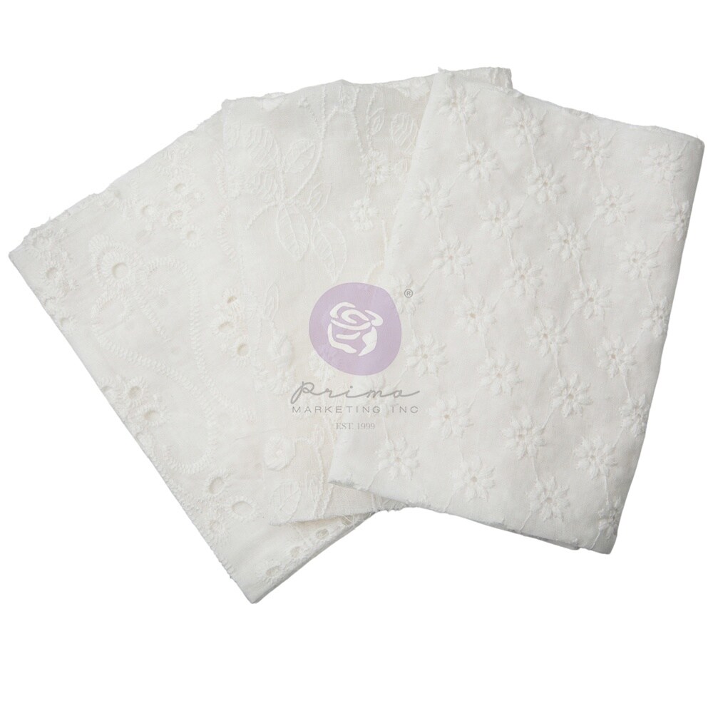 Miel By Frank Garcia Cotton Embroidered Fabric 12&#x22;X12&#x22; 3/Pkg-