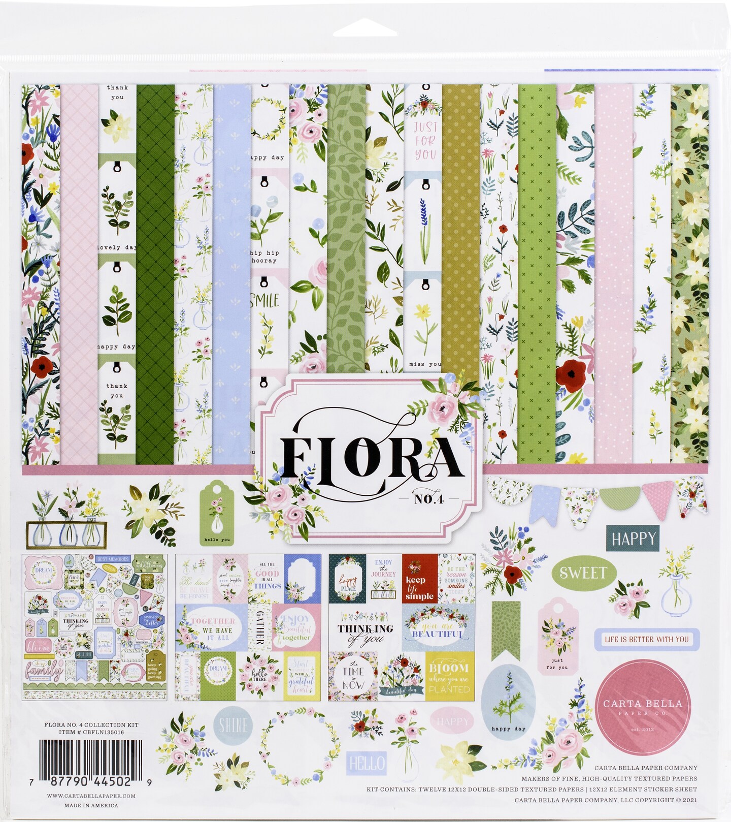 Carta Bella Collection Kit 12&#x22;X12&#x22;-Flora No. 4