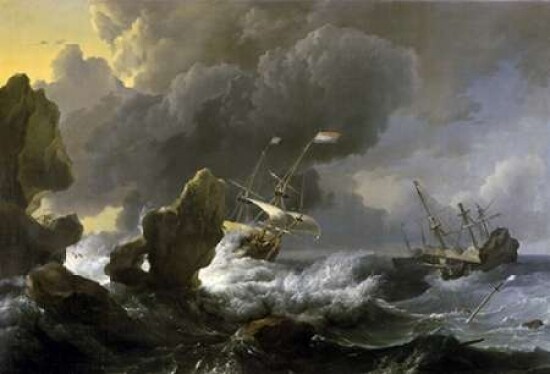 Dutch Merchantmen Driven onto a Rocky Coast in a Storm Poster Print by  Ludolf Backhuysen - Item # VARPDX281682