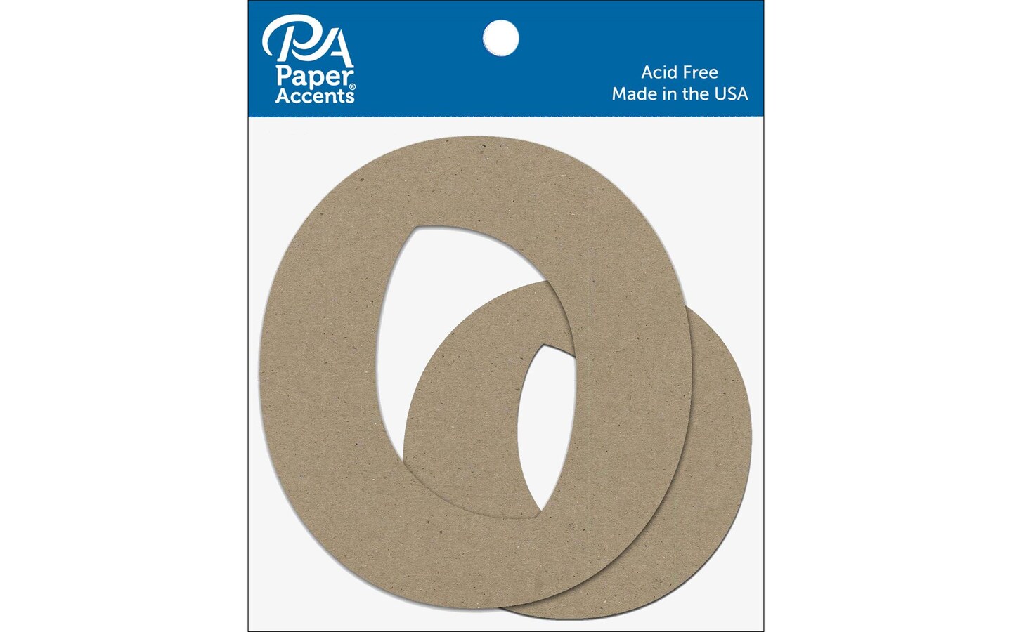 Chipboard Letter 4&#x22; Oo 2pc Natural