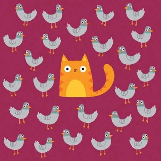Cat amongst the Pigeons Poster Print by Michael Buxton - Item # VARPDXB3449D