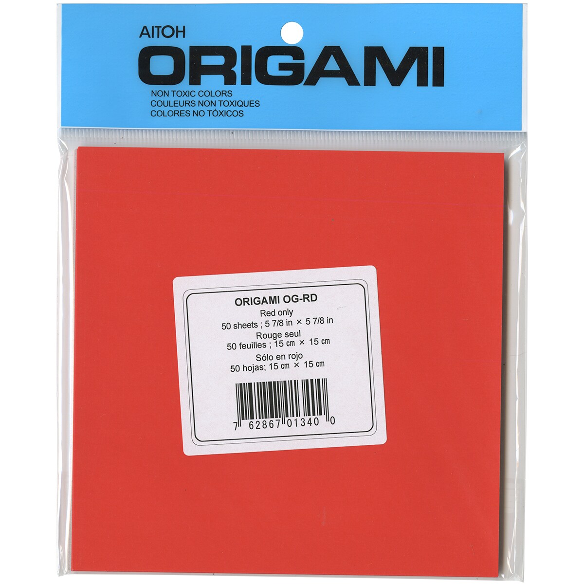 Aitoh Origami Paper 5.875X5.875 50/Pkg-Red