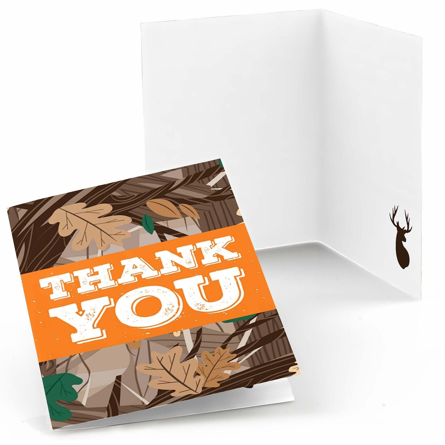 Big Dot of Happiness Gone Hunting - Deer Hunting Camo Baby Shower or Birthday Party Thank You Cards (8 count)