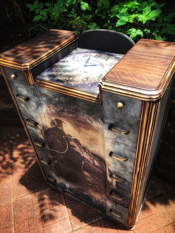 Clock at Grand Central - Paper for Decoupage Crafting and Multi Media Art