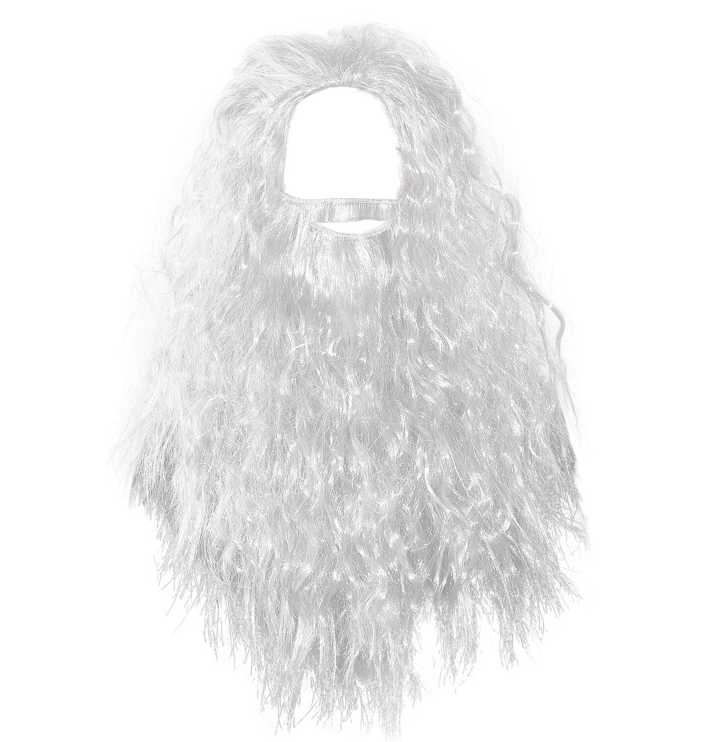White Wig and Beard &#x2013; Long White Dress Up Costume Accessories Curly Hair Wig for Kids and Adults