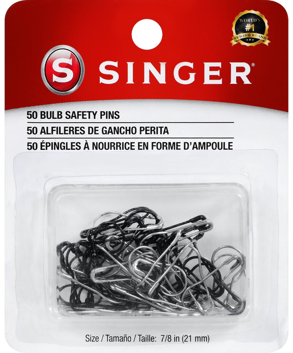 SINGER Bulb Safety Pins -Size 7/8 50/Pkg
